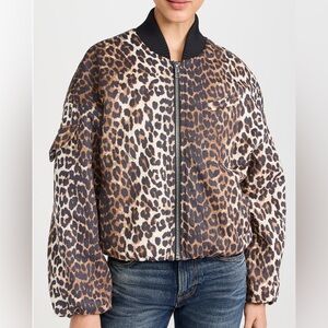 GANNI printed canvas oversized bomber jacket